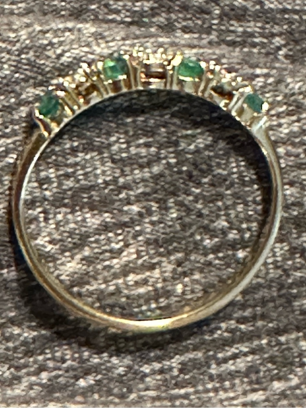 Diamond And Emerald 10kt yellow Gold Ring Size 5 1/2 Anniversary Band - Picture 5 of 14